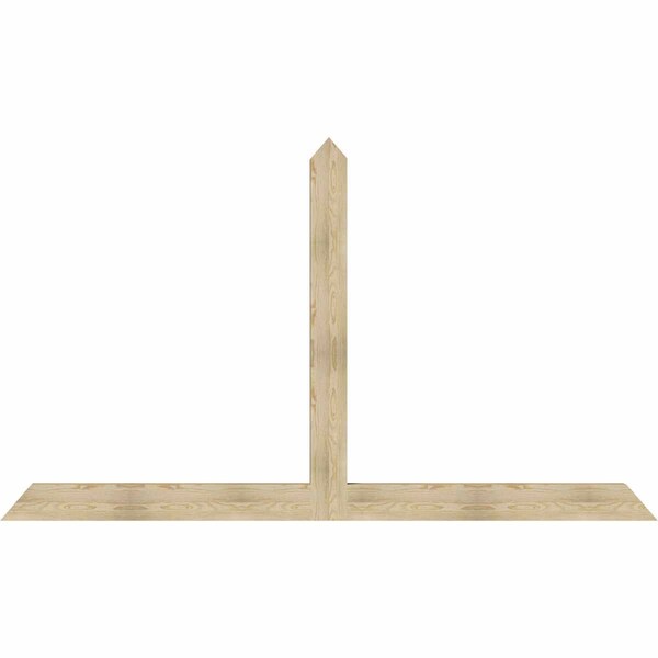 Ekena Millwork Portland Rough Sawn Timber Gable Bracket, Douglas Fir, 108"W x 63"H x 4"D x 6"F, 14/12 Pitch GBW108X63X0406POR00RDF - main